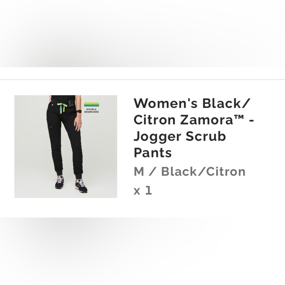 Figs black scrub bottoms.